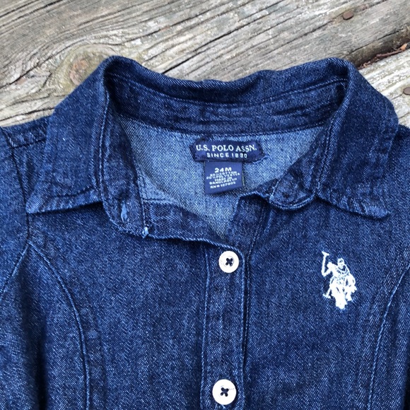 US Polo Assn Denim & Lace Dress - Picture 2 of 3